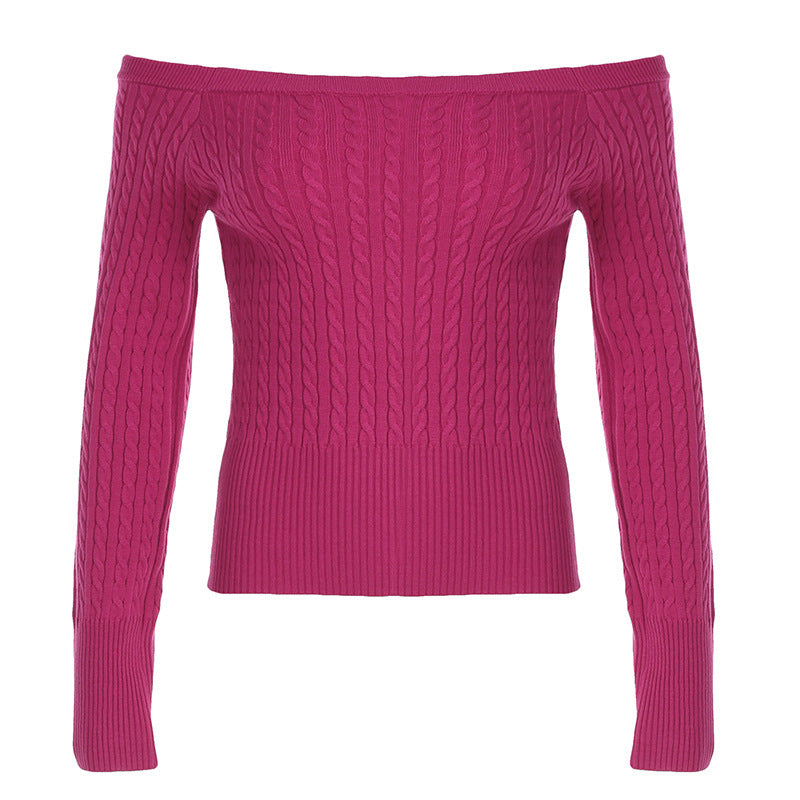 New Trendy Slim-Fit Boat Neck Sweater for Women