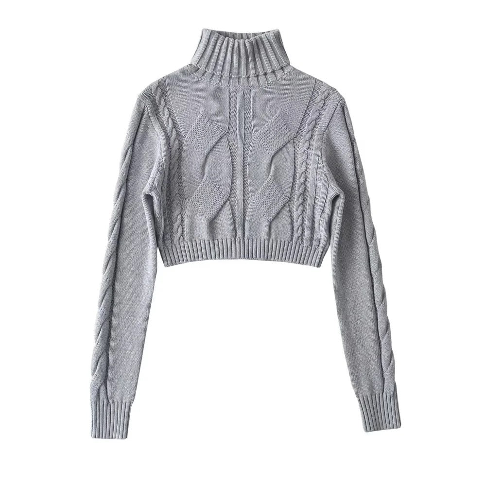 American Style Turtleneck Cable-Knit Sweater