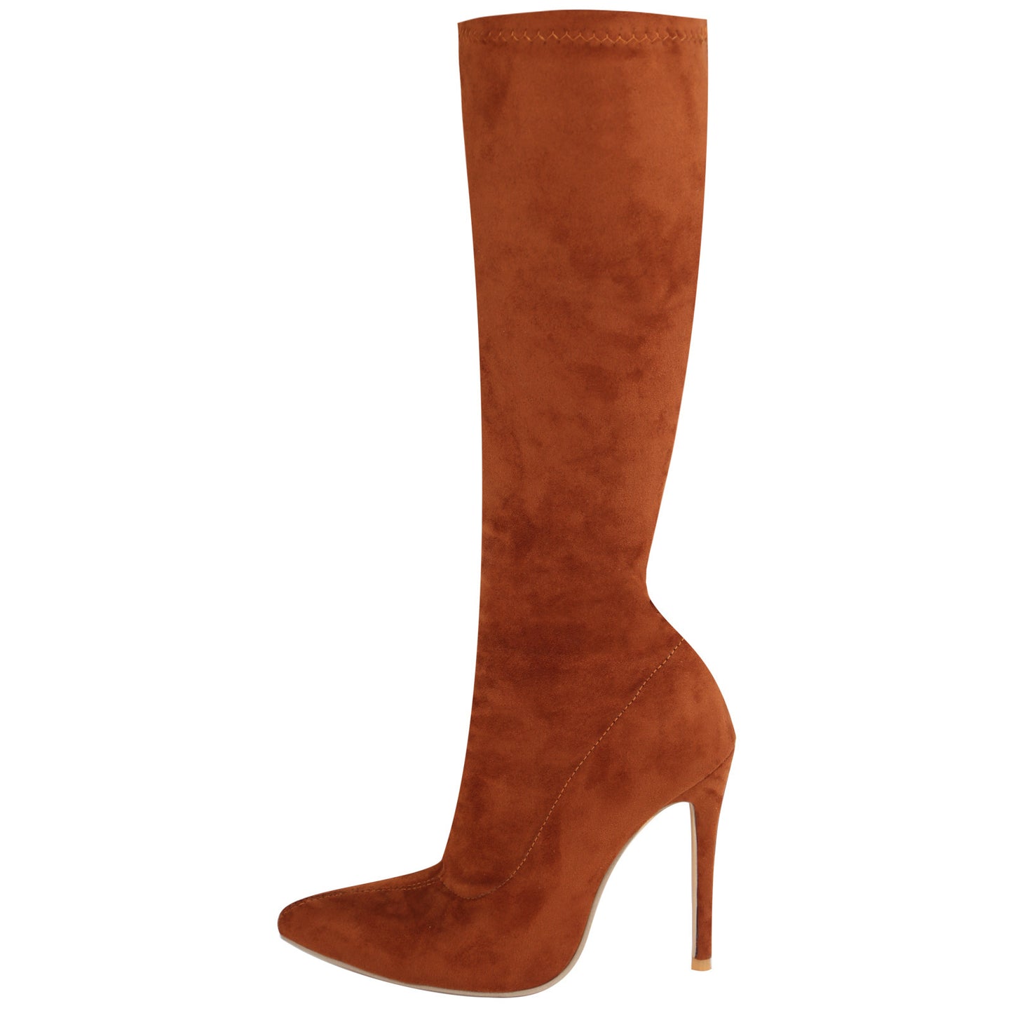 Women's Fashion Suede Mid-Length Boots with Stiletto Heels