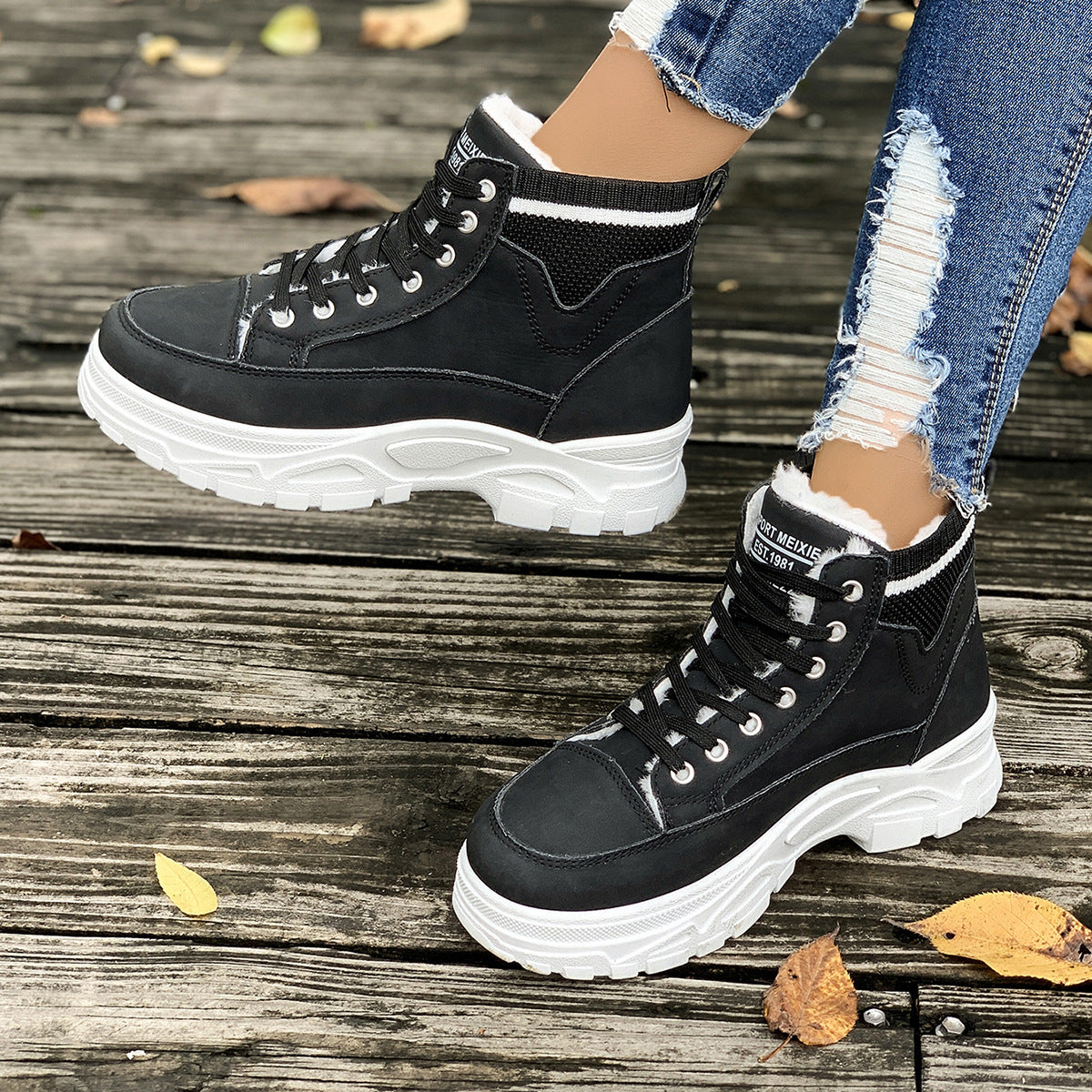 Women's Fleece Lined Warm Rubber Ankle Boots for Winter Comfort