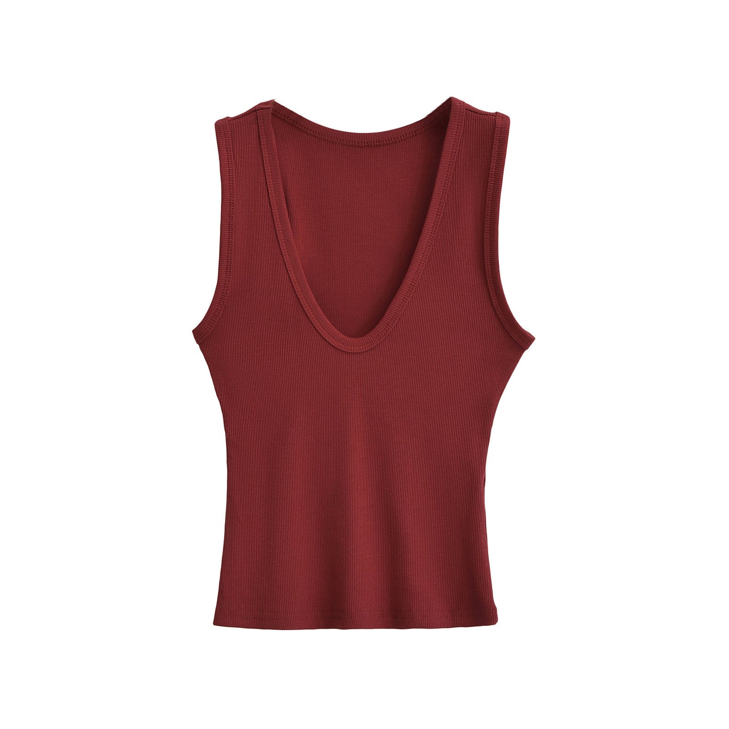 Women's Deep U-Neck Sleeveless Crop Top