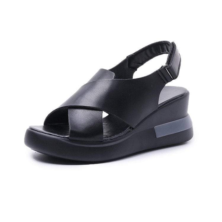 Women's Casual Peep-Toe Wedge Sandals with Platform