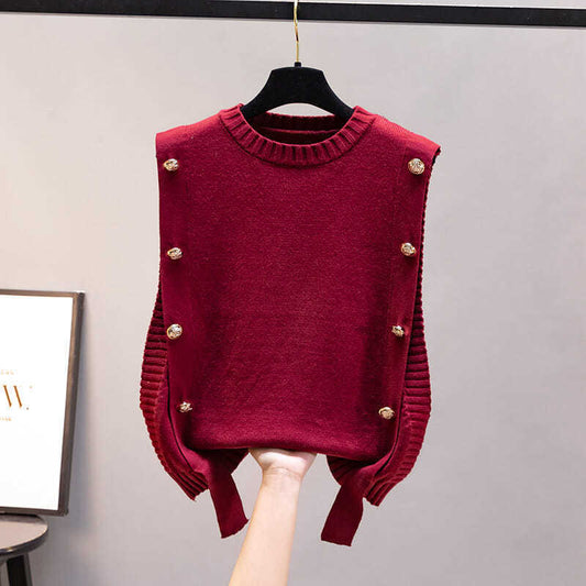 Loose-Fit Knitted Sweater Vest