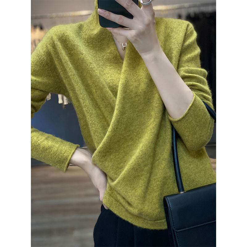 Pure Wool V-Neck Sweater for Women