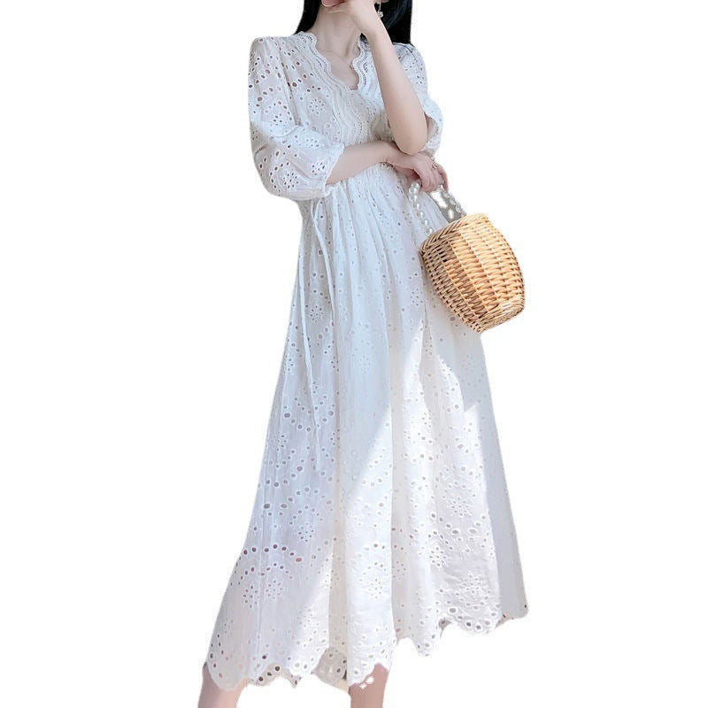 Super Fairy Slim New Women's Lace Embroidered Dress