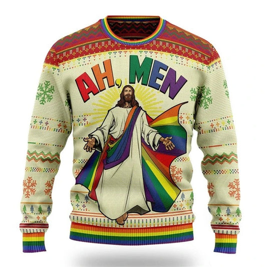 Ugly Christmas Sweater Men Women Funny Cartoon Santa Graphics Crewneck Sweatshirt Top