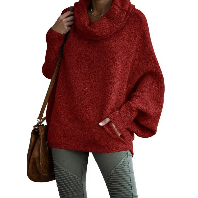 Lantern Sleeve Loose-Fit Casual Sweater