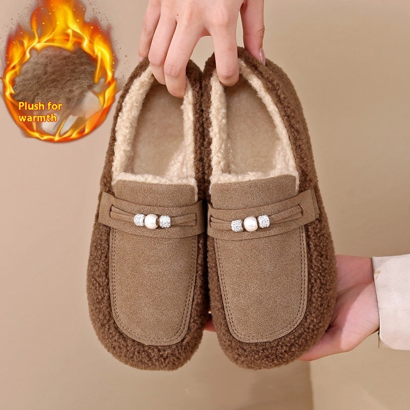 Cotton Gommino Shoes with Fleece Lining – Padded, Warm, and Fluffy