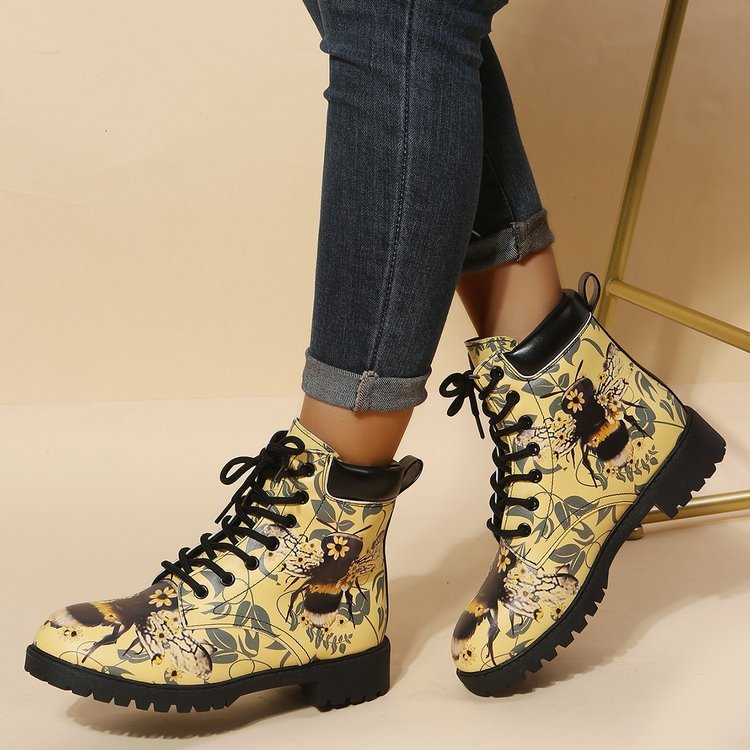 Women's Multi-Color Printed Fashion Martin Boots