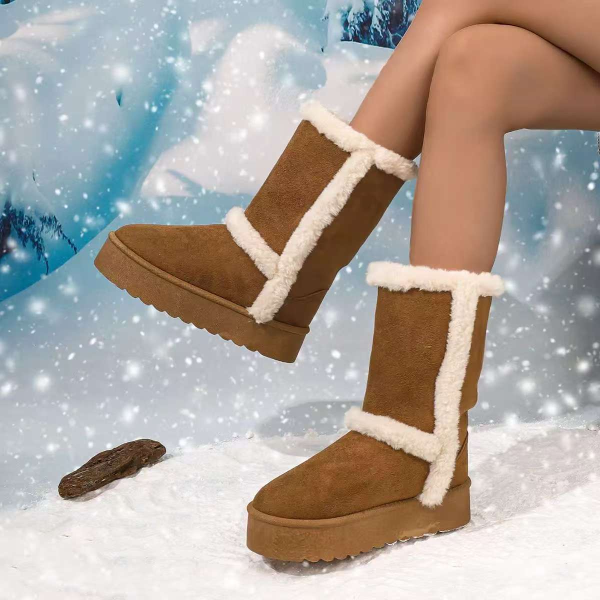 Women's Winter Snow Boots - Thick, Warm, and Fleece-Lined