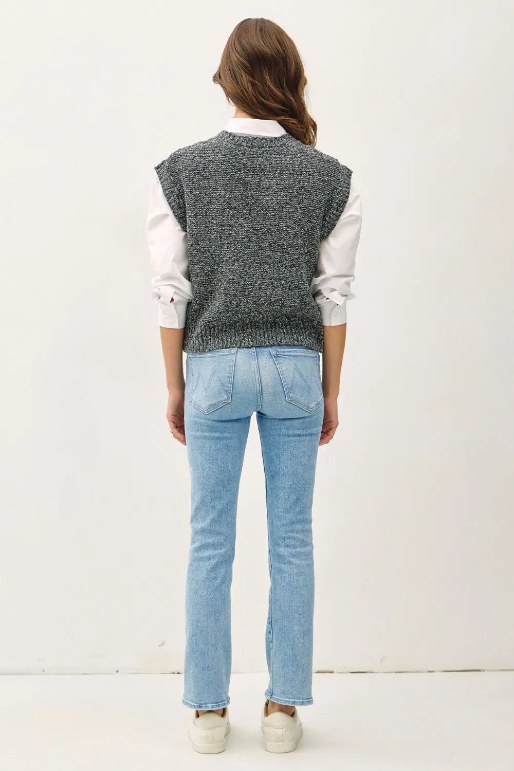 Be Cool Cable Knit V-Neck Sweater Vest for Women