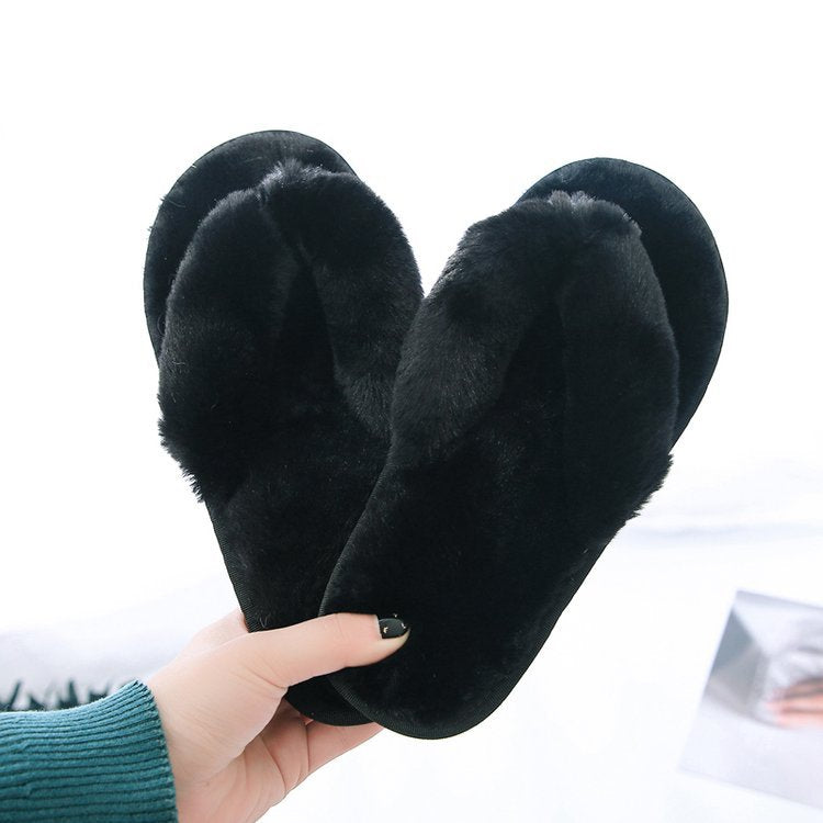 Plus Size Plush Cotton Flip-Flops Slippers