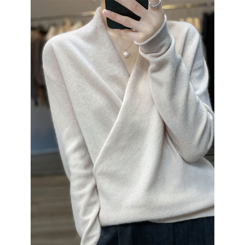 Pure Wool V-Neck Sweater for Women