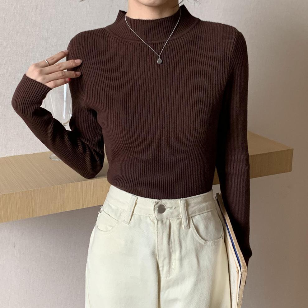 Women's Turtleneck Long-Sleeved Pullover Wool Base Shirt