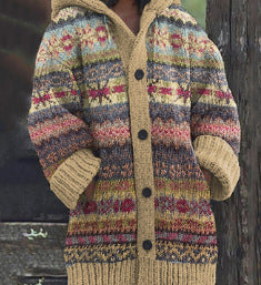 Retro Hooded Knitted Coat for a Lazy, Cozy Style