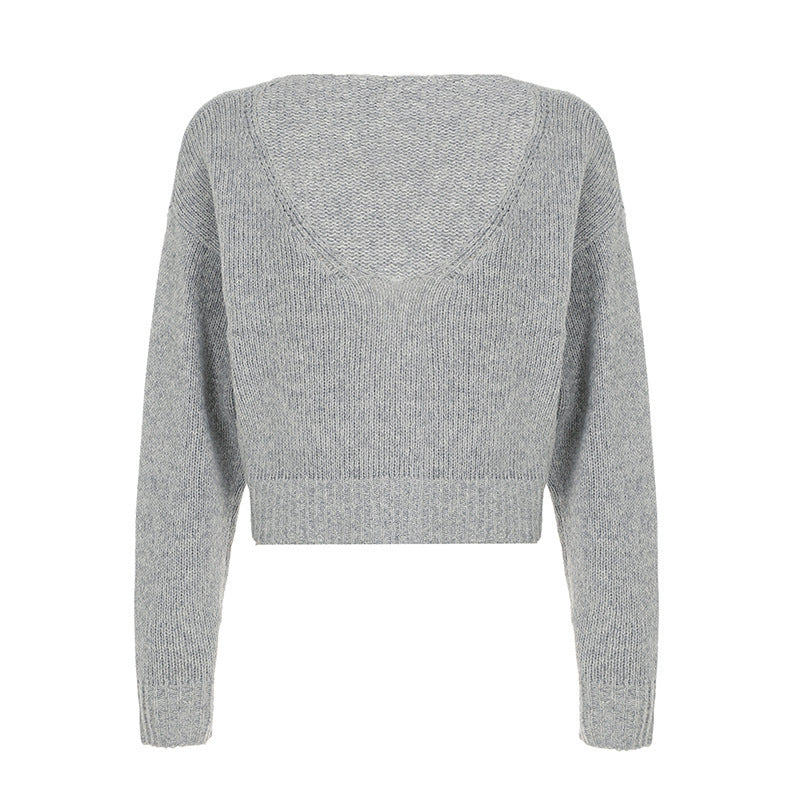 European and American Idle Style Solid Color Casual Sweater