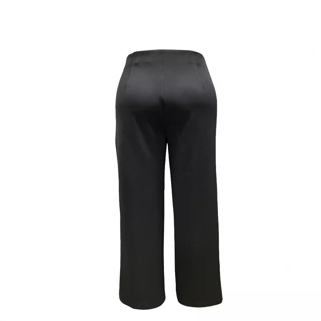 Plus Size Women's Casual Straight-Leg Trousers