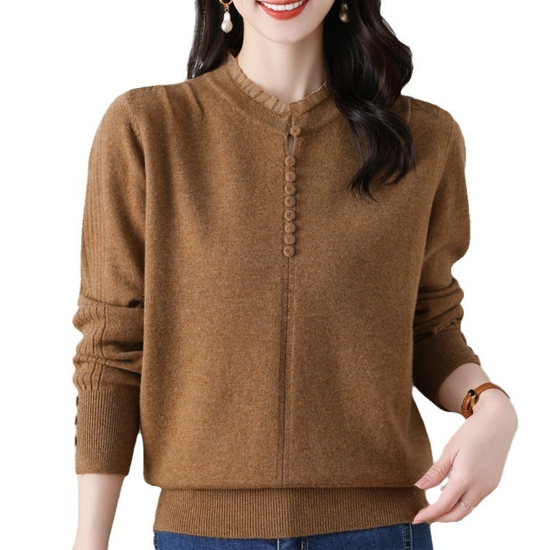 Women's Wool Sweater, Loose Fit for Autumn and Winter