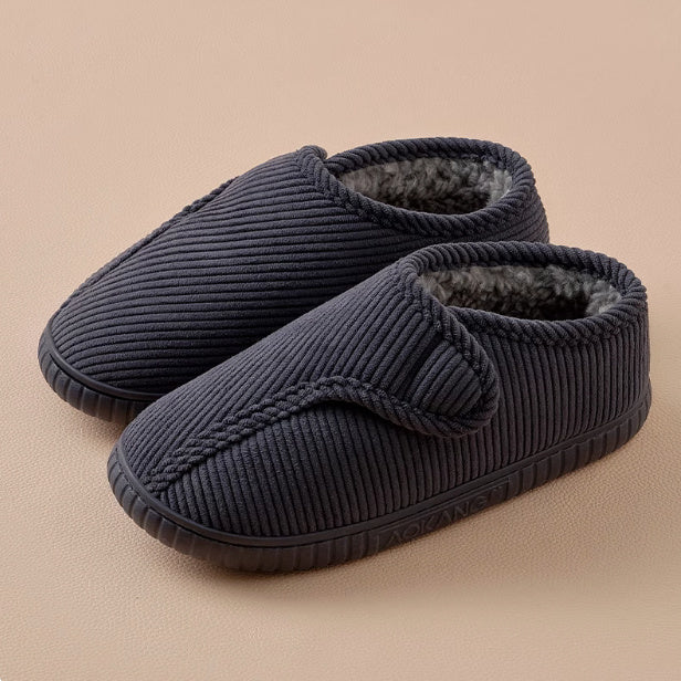 Men's Winter Wool-Lined Cotton Slippers – Warm and Cozy