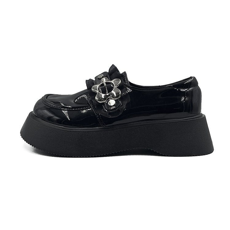 Women's Retro Mary Jane Leather Shoes with Raised Sole