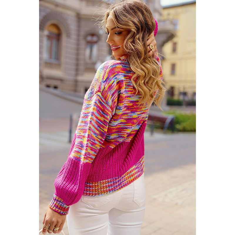 Loose-Fit Multicolor Sweater – Casual and Versatile