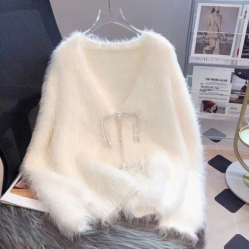 Women's Short Artificial Mink Fur Top - Thick and Cozy