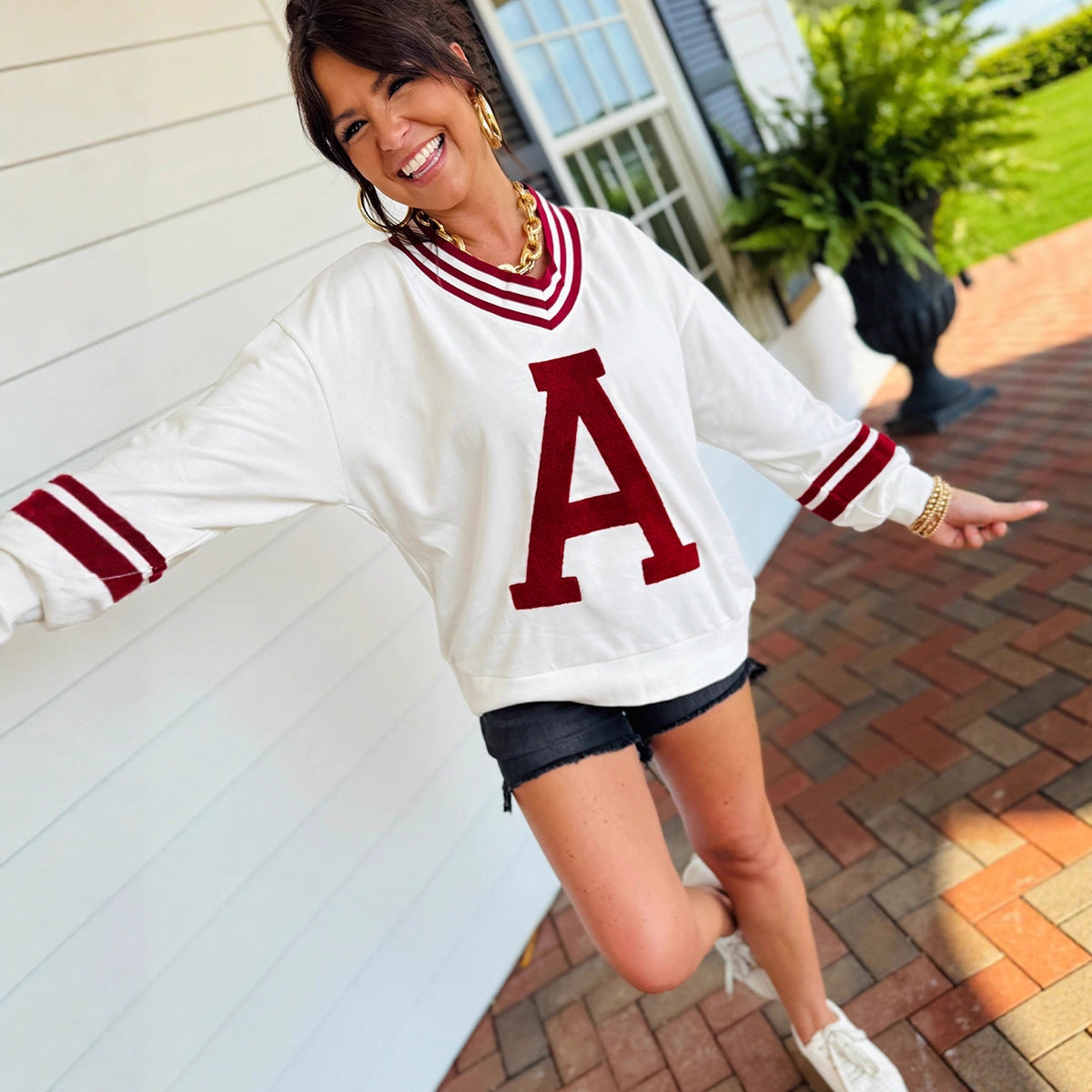 Casual Versatile Letter Print Pullover Hoodie