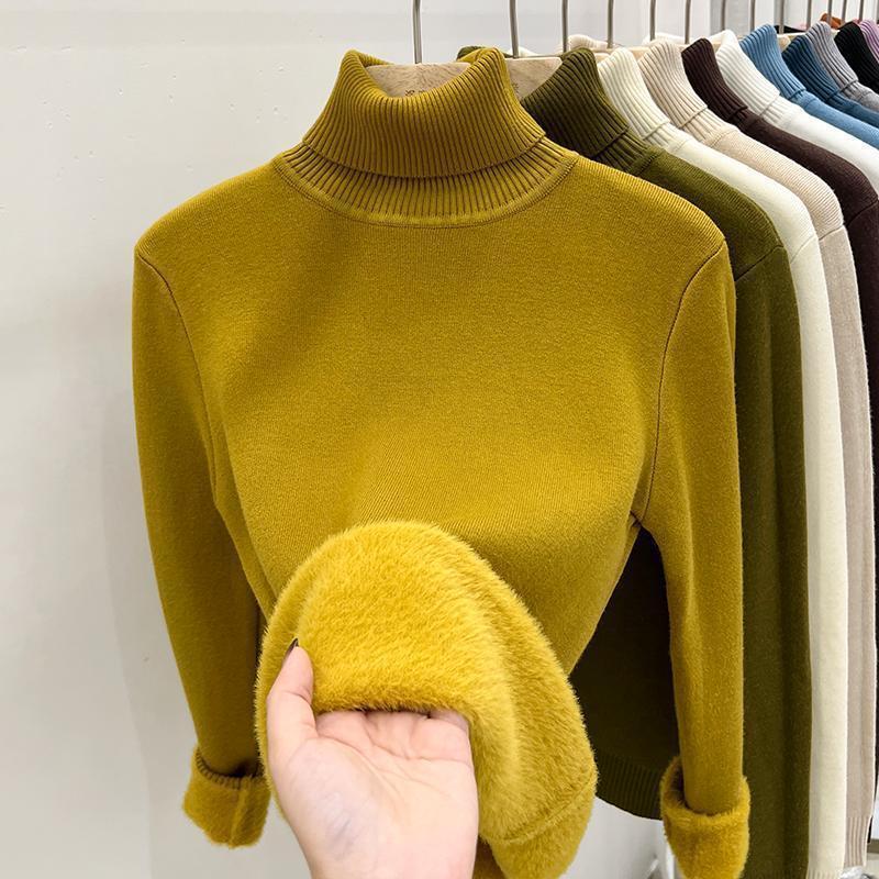 Women's Warm Thickened Long-Sleeve Knitted Innerwear Top