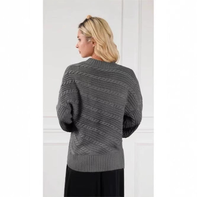 Women's Winter Twist Knitted Pullover – Casual and All-Matching Style