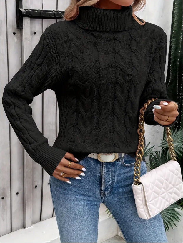 Women's Turtleneck Cable Knit Sweater