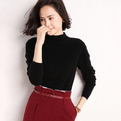 Women's Slim Fit Long-Sleeve Pullover Sweater