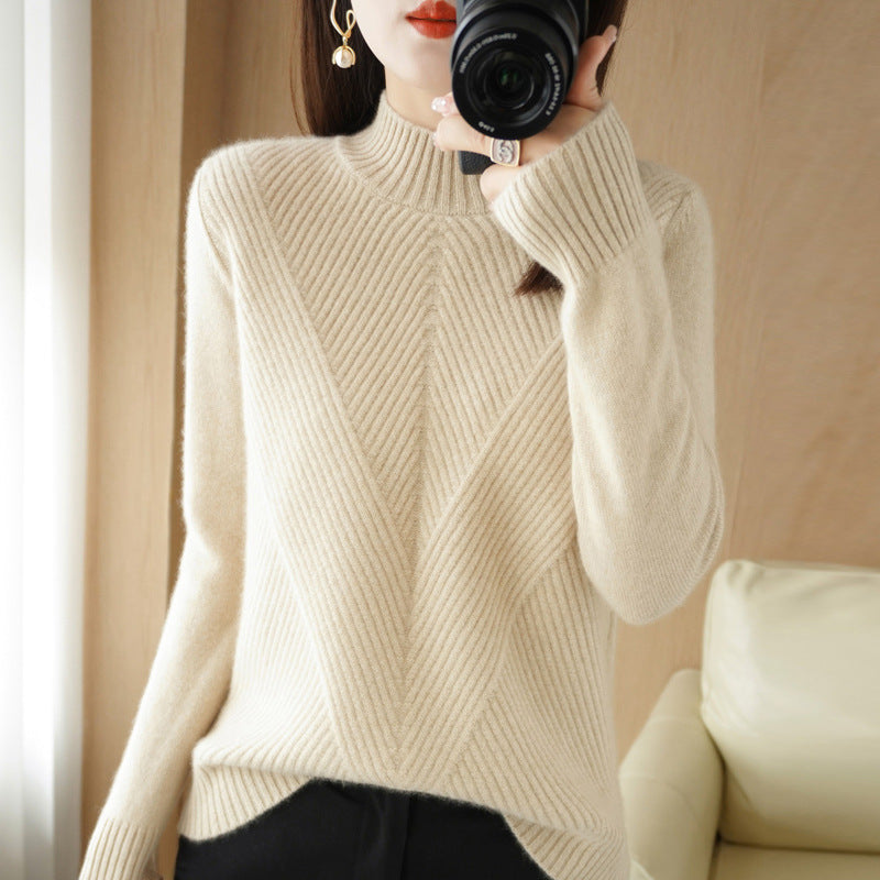 New Autumn and Winter Half Turtleneck Sweater for Women