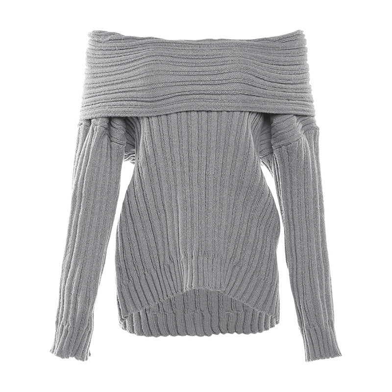 Women's Irregular Off-the-Shoulder Long-Sleeve Sweater