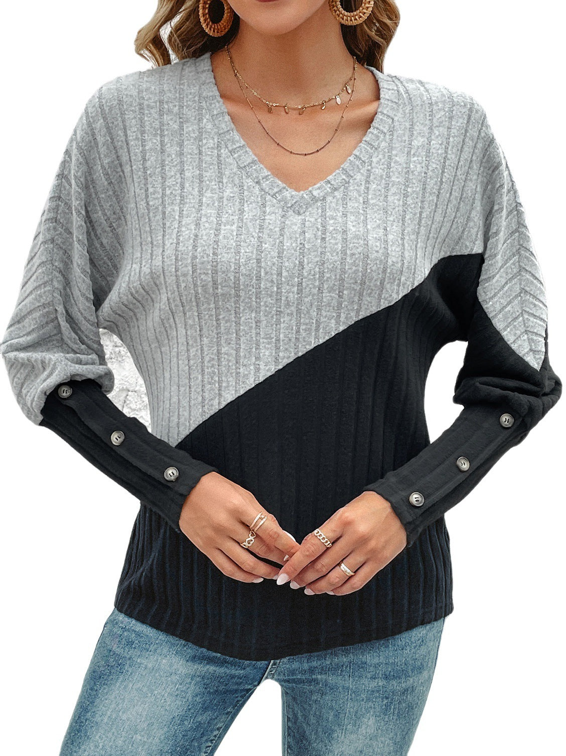 New Long Sleeve Waist-Defining Slim Fit Sweater