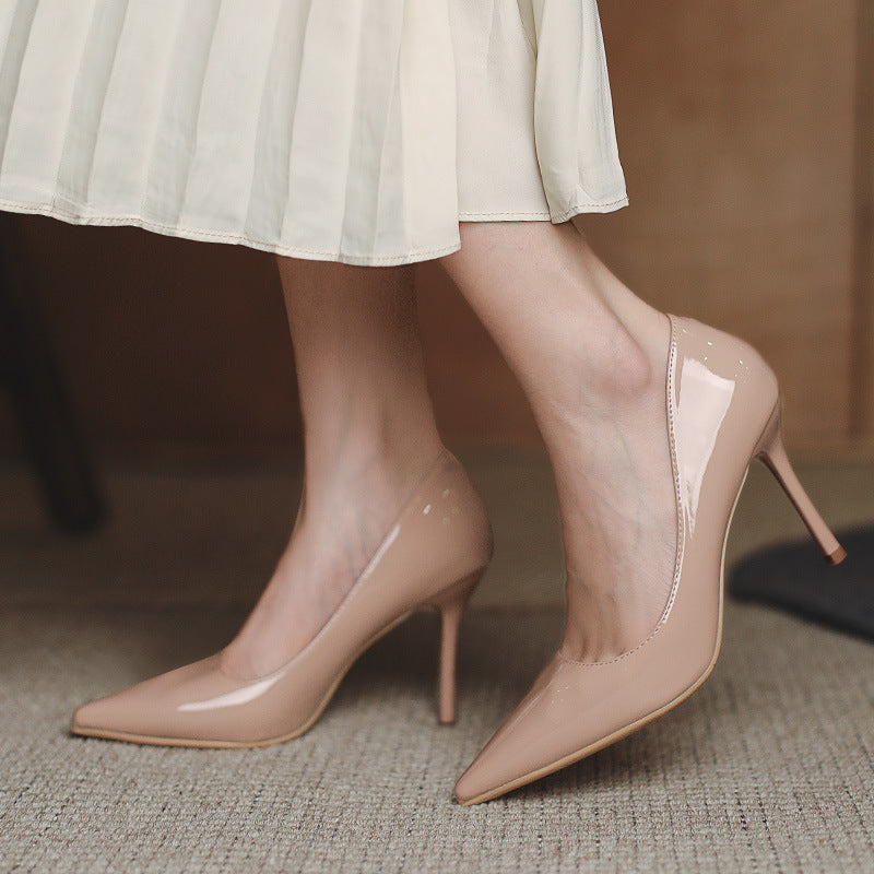 French Pointed Toe Shallow Pumps - Elegant Business and Etiquette Style