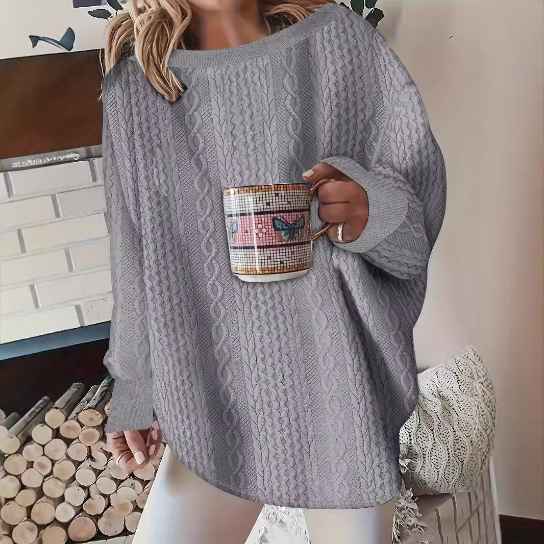 Autumn and Winter Lazy Loose Pullover Sweatshirt – Cozy Women's Sweater