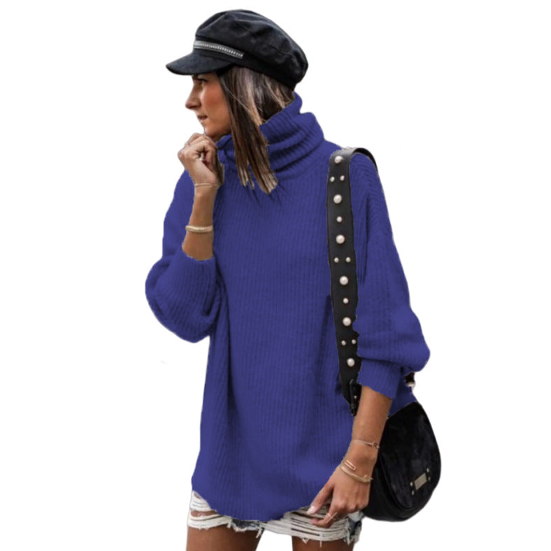 European And American Pullover Mid-length Women's Sweater Dress