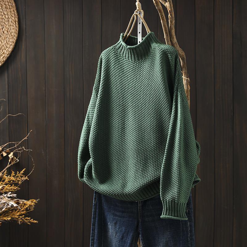 Plus Size Loose Mock Neck Sweater for Women