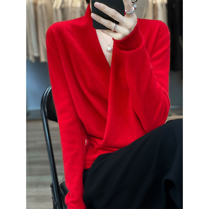 Pure Wool V-Neck Sweater for Women