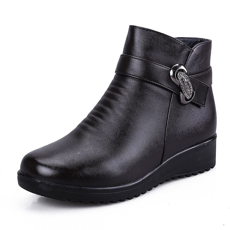 Winter Ankle Boots with Cotton Lining – Flat Design