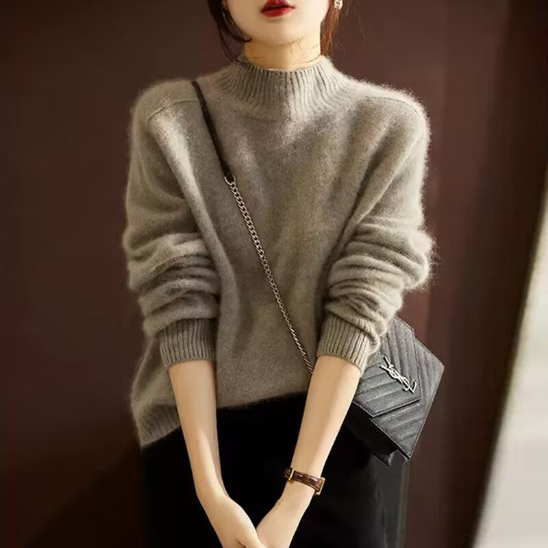 Women's Long Sleeve Inner Sweater - Half-High Collar Base Layer