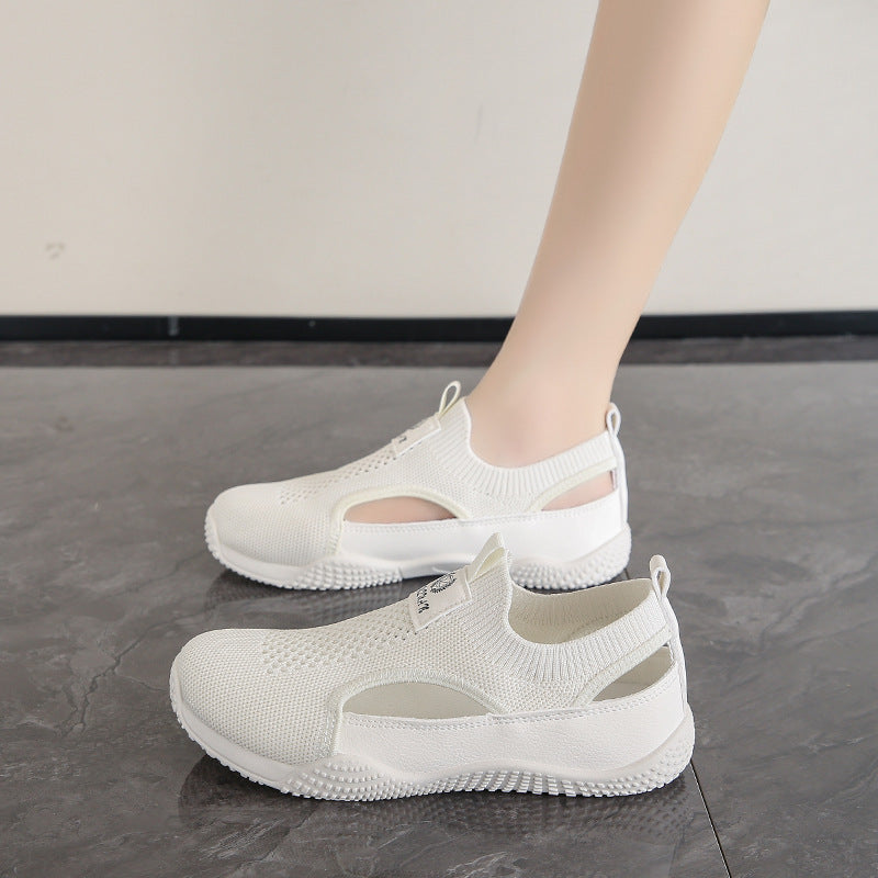 Casual Hollow Knit All-Match Women's Flying Woven Shoes