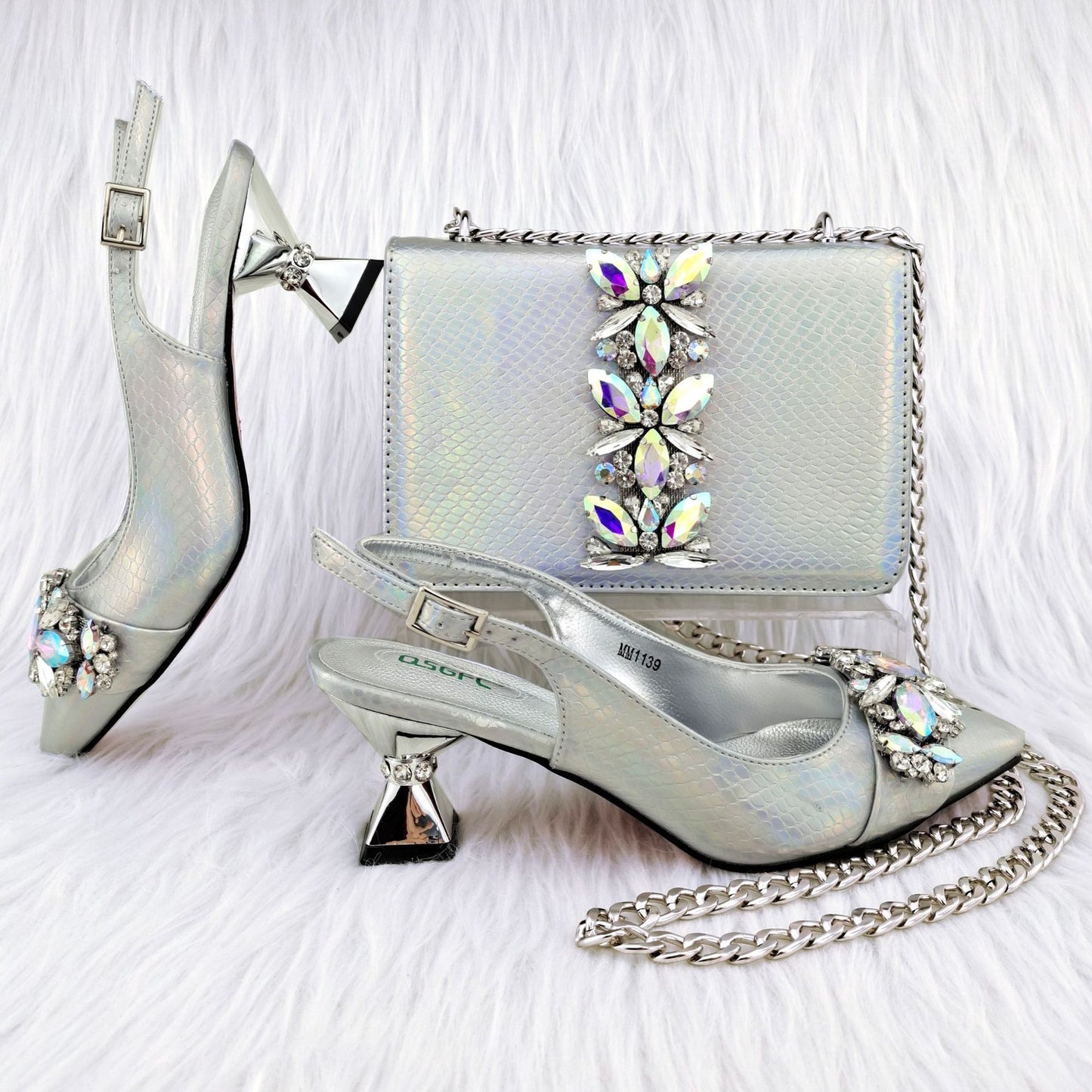 French Style Stiletto and Low Heel High Heels with Convertible Crossbody Handbag