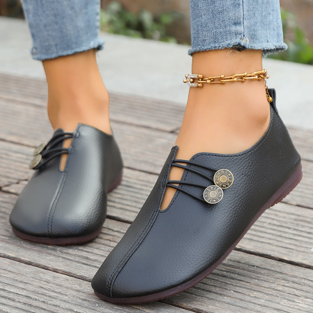 Women's Plus Size Casual Autumn Shoes, Low-Cut in Soft Leather