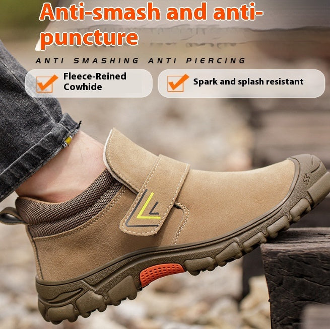 Lightweight Welding Construction Work Shoes - Steel Toe and Shoelace Design