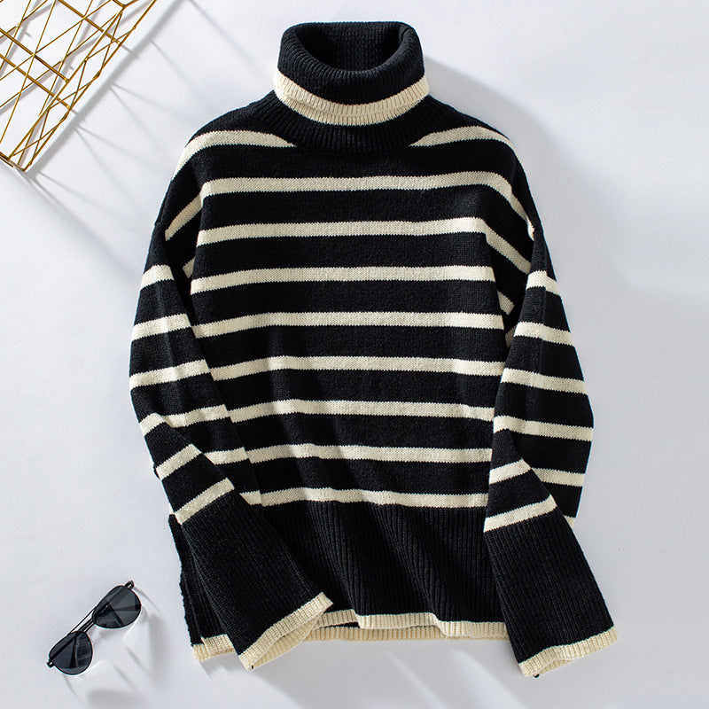 Women's Knitted Pullover Turtleneck Sweater for Autumn and Winter