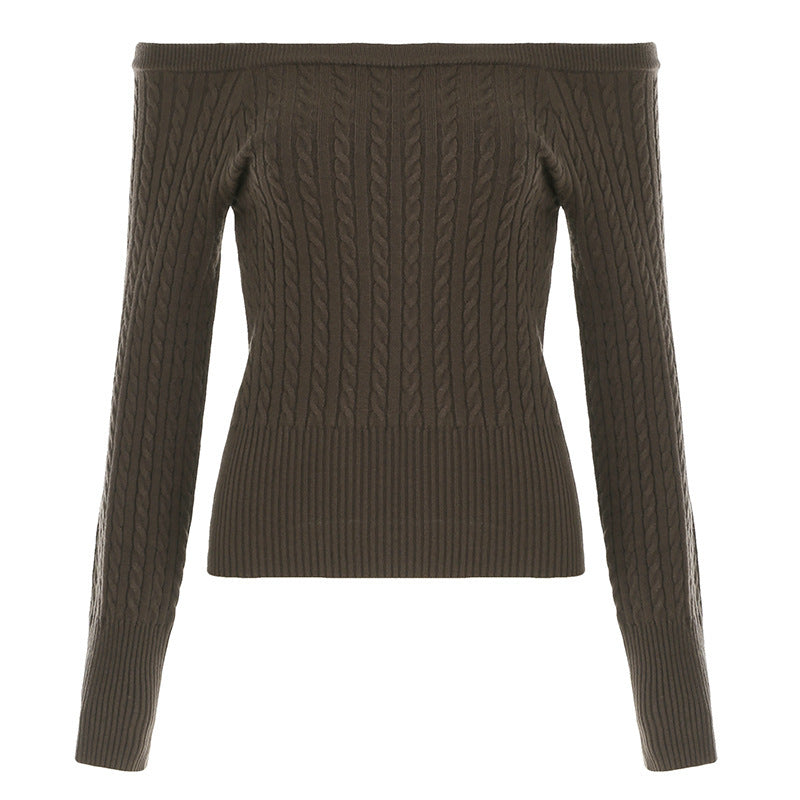 New Trendy Slim-Fit Boat Neck Sweater for Women