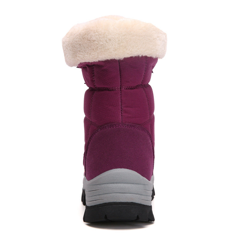 Velvet-Lined Warm Cotton Snow Boots - High Top Padded Winter Shoes