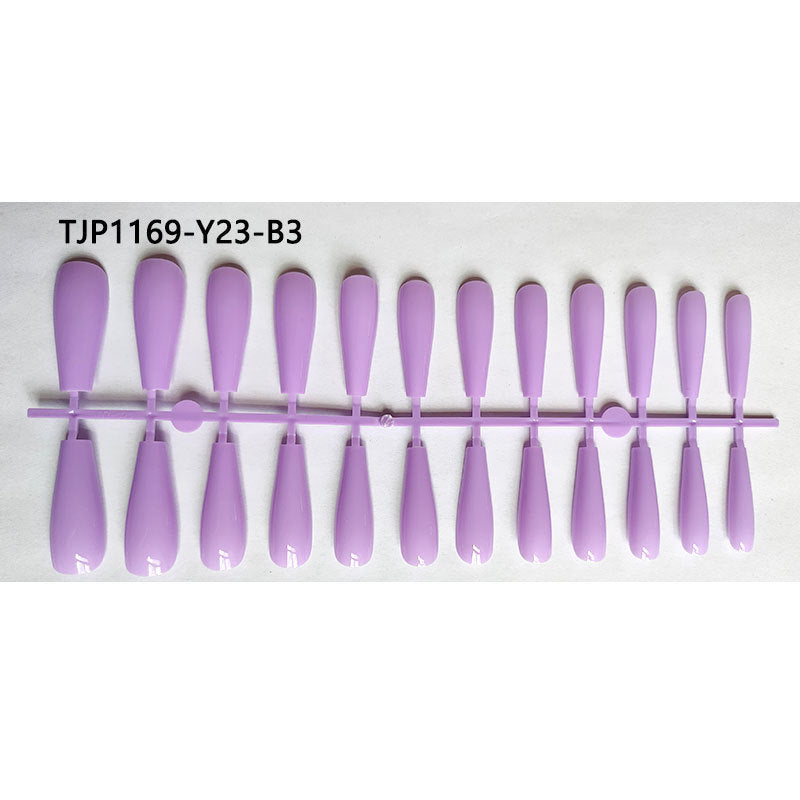 Ultra-Long Pointed Solid Color Strip Wear Nail Tip Semi-finished Nails Bright Oil Fake Nail Patch