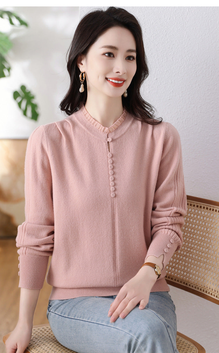 Women's Wool Sweater, Loose Fit for Autumn and Winter